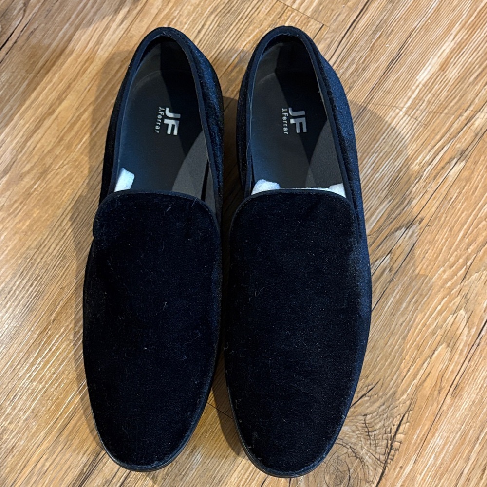 jf j.ferrar Velvet Black Men's Slip-Ons